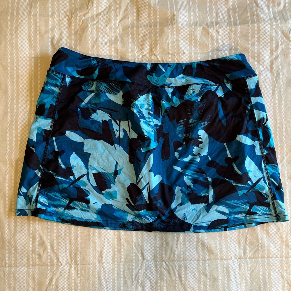 Vibrant Blue Camouflage Women's Skort